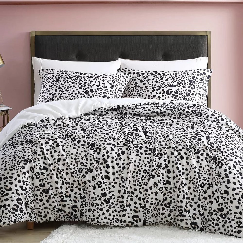 Betsey Johnson Water Leopard Duvet Cover Set, Twin NWT